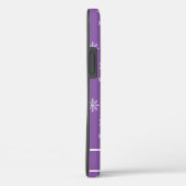 Coques Case-Mate iPhone Snowflakes Purple motif nom personnalisé (Verso / Droite)