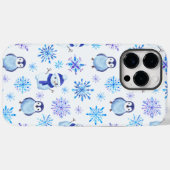Coques Case-Mate iPhone Snowflakes, Snowmen et Pingouins de Noël (Verso (horizontal))