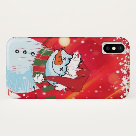 Coques Case-Mate iPhone Snowman d'hiver (Dos (Horizontal))