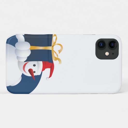 Coques Case-Mate iPhone Snowman donne un cadeau... (Dos (Horizontal))