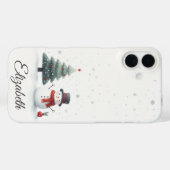 Coques Case-Mate iPhone Snowman et À feuillage persistant (Verso (horizontal))