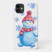 Coques Case-Mate iPhone Snowman et Snowflakes d'hiver (Dos)
