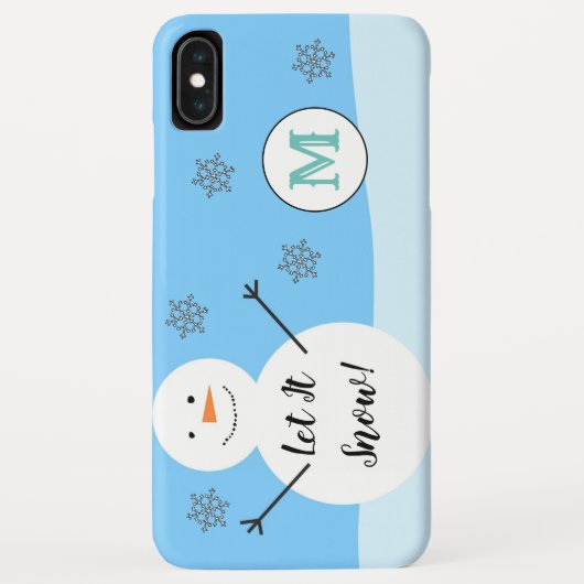 Coques Case-Mate iPhone Snowman Festif Fête d'hiver sur mesure Monogramme (Dos)