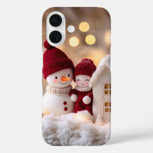 Coques iPhone 16 Snowman Frosty Sibings Winter Joie