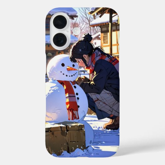 Coques Case-Mate iPhone Snowman s'amuse en hiver (Verso)