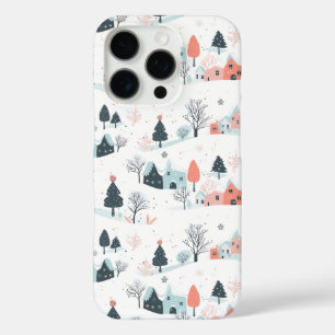 Coques iPhone 16 Pro Snowmans & Snowflakes Motif sans couture