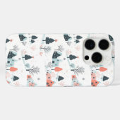 Coques Case-Mate iPhone Snowmans & Snowflakes Motif sans couture (Verso (horizontal))