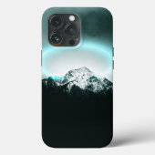 Coques Case-Mate iPhone Snowy mountain mysterious blue neon light (Verso)