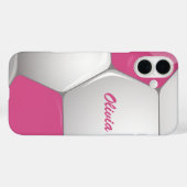 Coques Case-Mate iPhone Soccer Ball Pink and White (Verso (horizontal))