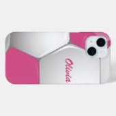 Coques Case-Mate iPhone Soccer Ball Pink and White (Verso (horizontal))