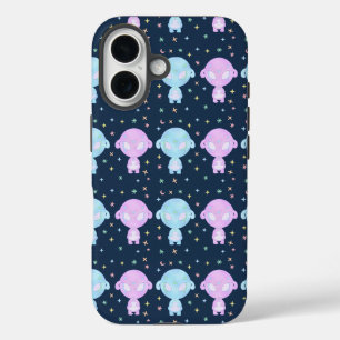 Coques iPhone 16 Sœurs jumelles aliens pastel Art cosmique kawaii