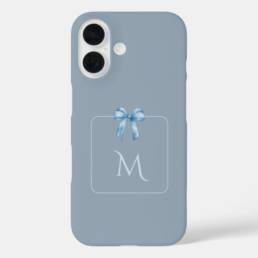 Coques Case-Mate iPhone Soft Blue Aesthetic Bow with Custom Name Case-Mate (Verso)