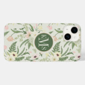 Coques Case-Mate iPhone Soft Mint Green Garden Motif (Verso (horizontal))