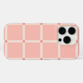 Coques Case-Mate iPhone Soft Pink Grid Pattern with Coral Accent  (Verso (horizontal))