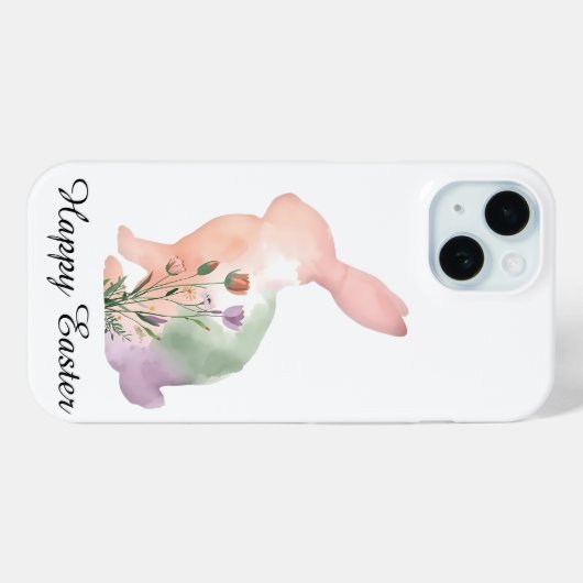 Coques Case-Mate iPhone Soft Watercolour Easter Bunny   (Verso (horizontal))