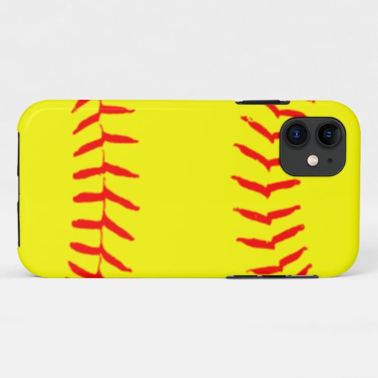 Coques Case-Mate iPhone Softball Customisé (Dos (Horizontal))