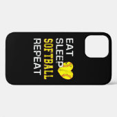 Coques Case-Mate iPhone Softball Eat Sleep Softball Répétition (Verso (horizontal))