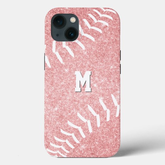 Coques Case-Mate iPhone softball rose monogrammed de fille (Verso)