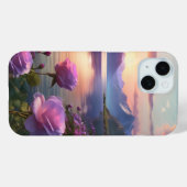 Coques Case-Mate iPhone Soirée coucher de soleil dégradé rose violet ciel (Verso (horizontal))