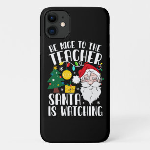 Case-Mate iPhone Case Sois gentil avec le professeur Santa regarde Profe