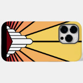 Coques Case-Mate iPhone Soleil Art déco à l'aube (Verso (horizontal))