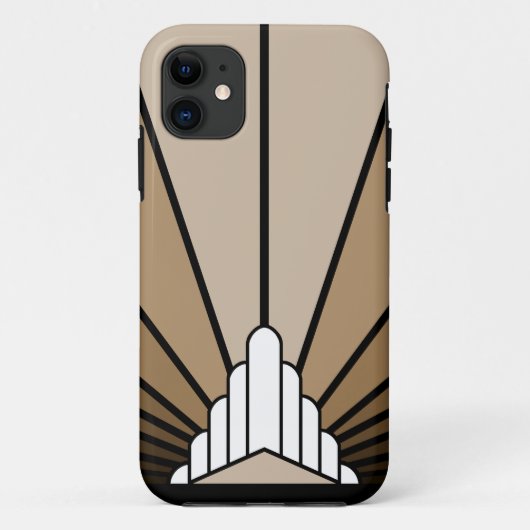 Coques Case-Mate iPhone Soleil Art déco bronzé (Dos)