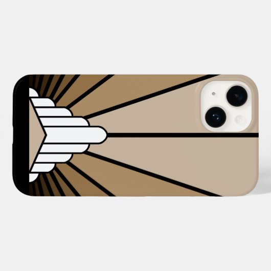 Coques Case-Mate iPhone Soleil Art déco bronzé (Verso (horizontal))