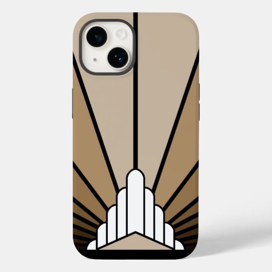 Coques Case-Mate iPhone Soleil Art déco bronzé (Verso)