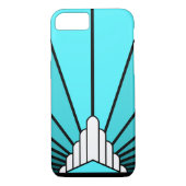 Coques Case-Mate iPhone Soleil Art déco en aqua (Dos)