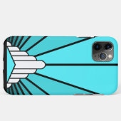 Coques Case-Mate iPhone Soleil Art déco en aqua (Dos (Horizontal))