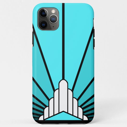 Coques Case-Mate iPhone Soleil Art déco en aqua (Dos)