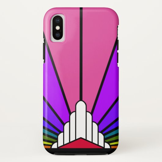 Coques Case-Mate iPhone Soleil Art déco en arc-en-ciel (Dos)