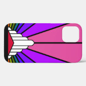 Coques Case-Mate iPhone Soleil Art déco en arc-en-ciel (Verso (horizontal))