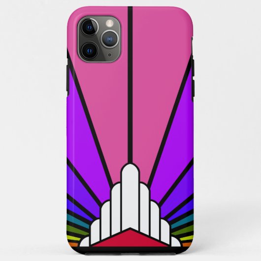 Coques Case-Mate iPhone Soleil Art déco en arc-en-ciel (Dos)