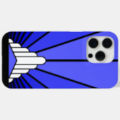 Coques Case-Mate iPhone Soleil Art déco en bleu (Verso (horizontal))