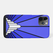 Coques Case-Mate iPhone Soleil Art déco en bleu (Dos (Horizontal))