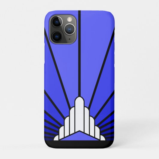 Coques Case-Mate iPhone Soleil Art déco en bleu (Dos)