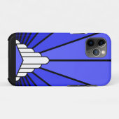 Coques Case-Mate iPhone Soleil Art déco en bleu (Dos (Horizontal))