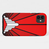 Coques Case-Mate iPhone Soleil Art déco en rouge (Dos (Horizontal))