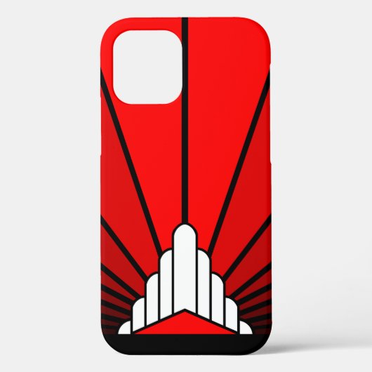 Coques Case-Mate iPhone Soleil Art déco en rouge (Verso)