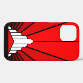 Coques Case-Mate iPhone Soleil Art déco en rouge (Verso (horizontal))