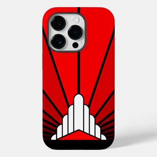 Coques Case-Mate iPhone Soleil Art déco en rouge (Verso)