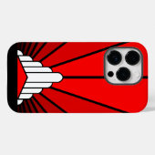 Coques Case-Mate iPhone Soleil Art déco en rouge (Verso (horizontal))