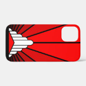Coques Case-Mate iPhone Soleil Art déco en rouge (Verso (horizontal))