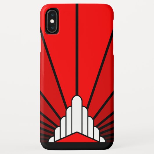 Coques Case-Mate iPhone Soleil Art déco en rouge (Dos)
