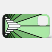 Coques Case-Mate iPhone Soleil Art déco en vert (Verso (horizontal))