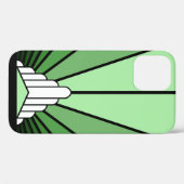 Coques Case-Mate iPhone Soleil Art déco en vert (Verso (horizontal))