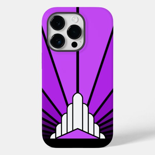 Coques Case-Mate iPhone Soleil Art déco en violet (Verso)