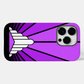 Coques Case-Mate iPhone Soleil Art déco en violet (Verso (horizontal))
