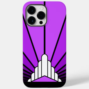 Coque Pour Pour iPhone 14 Pro Max Soleil Art déco en violet
